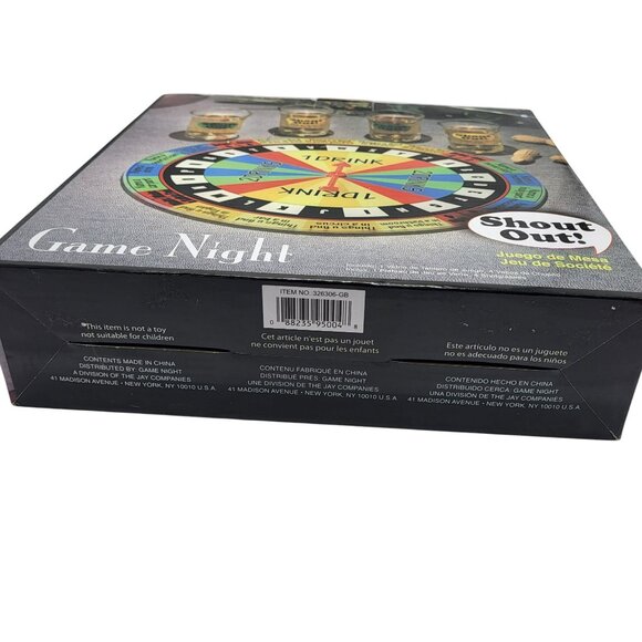 Shout Out! Drinking Board Game Night Set Glass Spin Wheel & Four Shot Glasses - Picture 3 of 16
